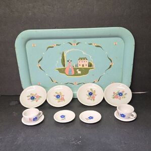 10 Piece Floral Strombecker Tea Set Pieces